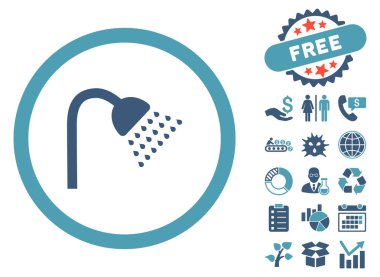 Bonus ile duş düz vektör simgesi