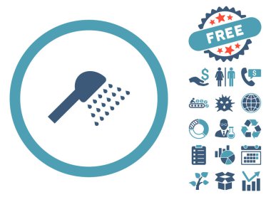 Bonus ile duş düz vektör simgesi