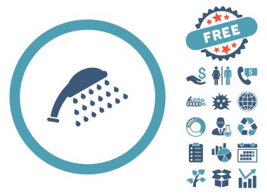 Bonus ile duş düz vektör simgesi