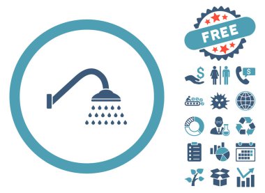 Bonus ile duş düz vektör simgesi