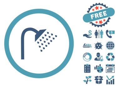 Bonus ile duş düz vektör simgesi