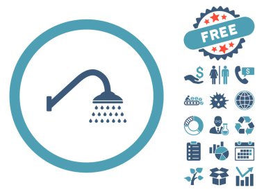 Bonus ile duş düz vektör simgesi