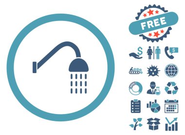 Bonus ile duş düz vektör simgesi