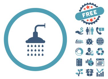 Bonus ile duş düz vektör simgesi