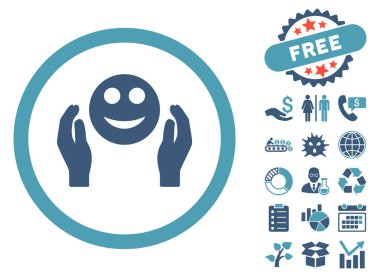 Bakım el düz vektör simge Bonus ile gülümse