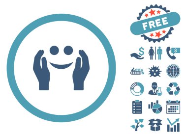 Bakım düz vektör simge Bonus ile gülümse