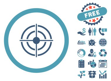 Bonus ile hedef amaç düz vektör simgesi