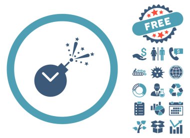 Zaman havai fişek ücret düz vektör simge Bonus ile