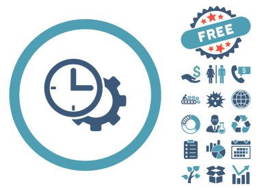 Bonus ile zaman kurulum düz vektör simgesi