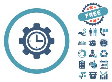 Bonus ile zaman kurulum düz vektör simgesi