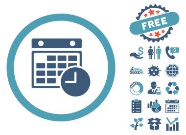 Bonus ile zaman tablo düz vektör simgesi