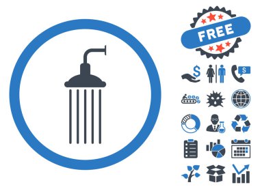 Bonus ile duş düz vektör simgesi