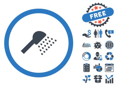 Bonus ile duş düz vektör simgesi