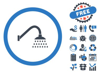 Bonus ile duş düz vektör simgesi