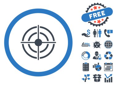 Bonus ile hedef amaç düz vektör simgesi