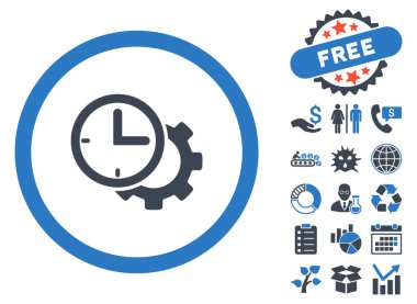 Bonus ile zaman kurulum düz vektör simgesi