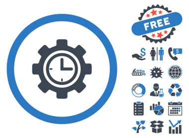 Bonus ile zaman kurulum düz vektör simgesi