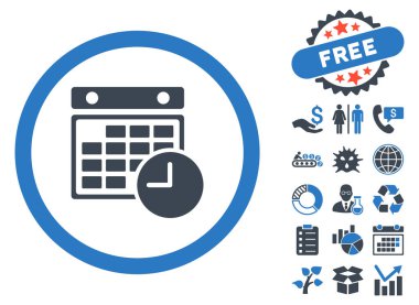 Bonus ile zaman tablo düz vektör simgesi