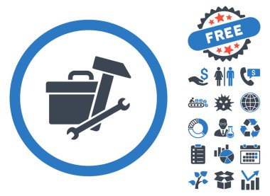 Araç kutusu düz vektör simgesi Bonus ile