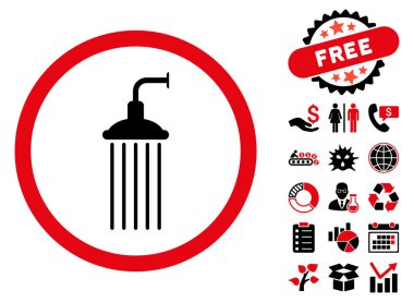 Bonus ile duş düz vektör simgesi