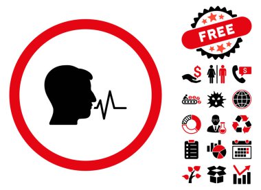 Bonus ile konuşma sinyali düz vektör simgesi