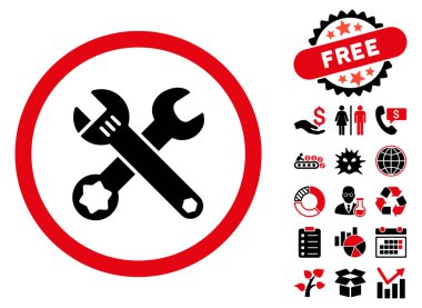 Bonus ile somun anahtarları düz vektör simgesi