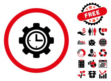 Bonus ile zaman kurulum düz vektör simgesi