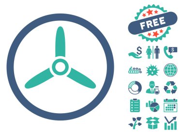 Bonus ile üç uçlu vidalı düz vektör simgesi