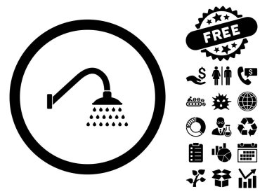 Bonus ile duş düz vektör simgesi