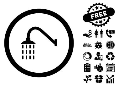 Bonus ile duş düz vektör simgesi