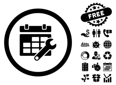 Takvim Seçenekleri düz vektör simgesi Bonus ile