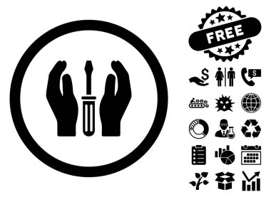 Eller düz vektör simge Bonus ile ayarlama