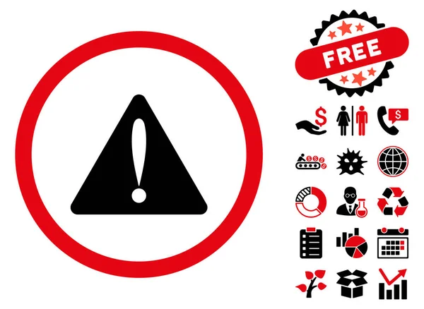Erreur d'avertissement Icône vectorielle plate avec bonus — Image vectorielle