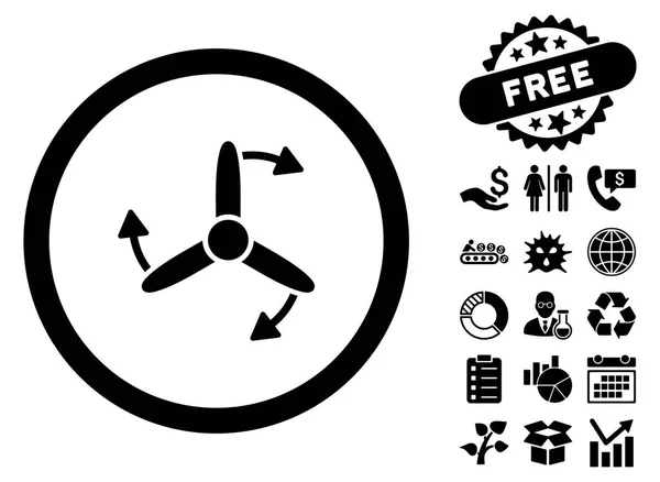 Drei-Blatt-Schraube Rotation flachen Vektor-Symbol mit Bonus — Stockvektor