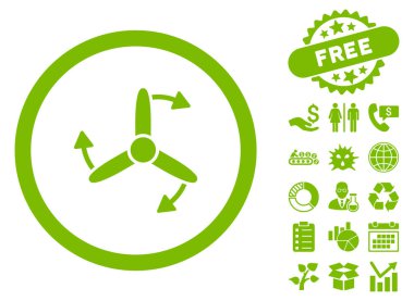 Üç uçlu vidalı döndürme düz vektör simgesi Bonus ile