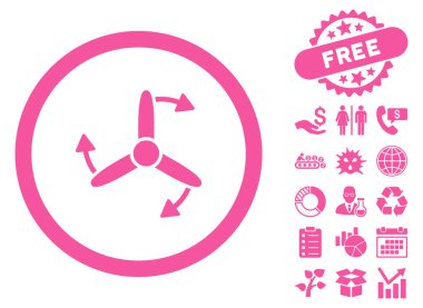 Üç uçlu vidalı döndürme düz vektör simgesi Bonus ile