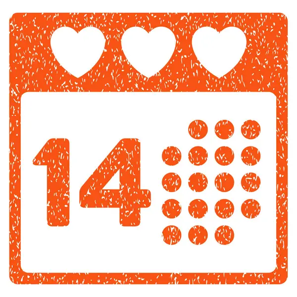 Valentine Love Day Grainy Texture Icon — Stock Vector