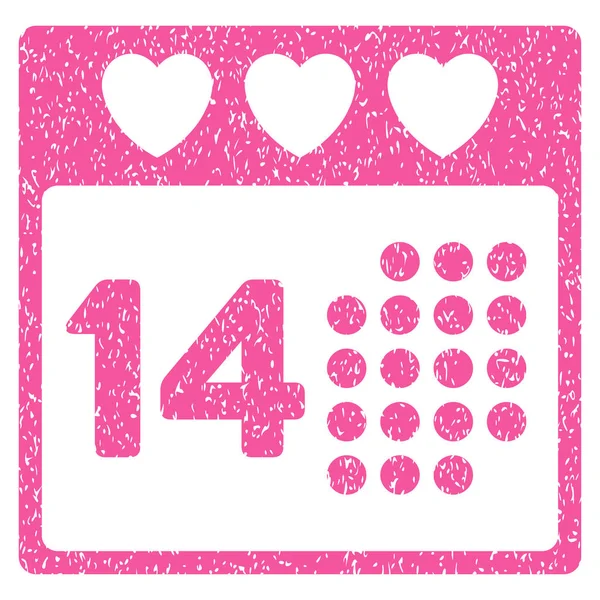 Icône de texture granuleuse Saint Valentin Love Day — Image vectorielle