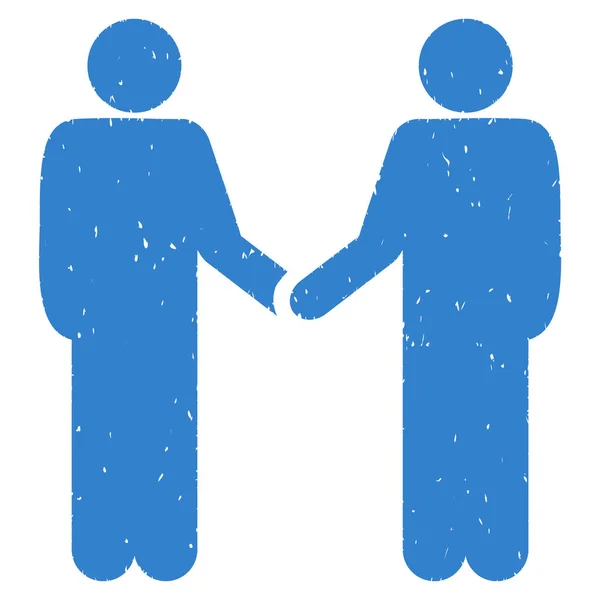 Persons Handshake Grainy Texture Icon — Stock Photo, Image