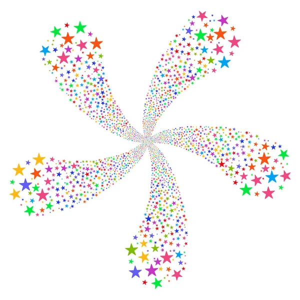 Étoile saluer fleur avec cinq pétales — Image vectorielle