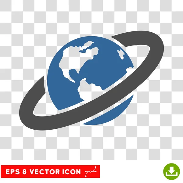 Ringed Planet Eps Vector Icon — Stock Vector