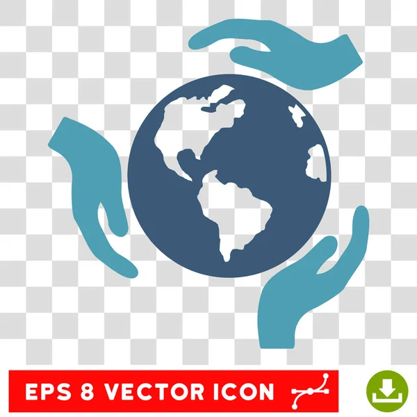 Mãos de proteção da Terra Eps Vector Ícone — Vetor de Stock