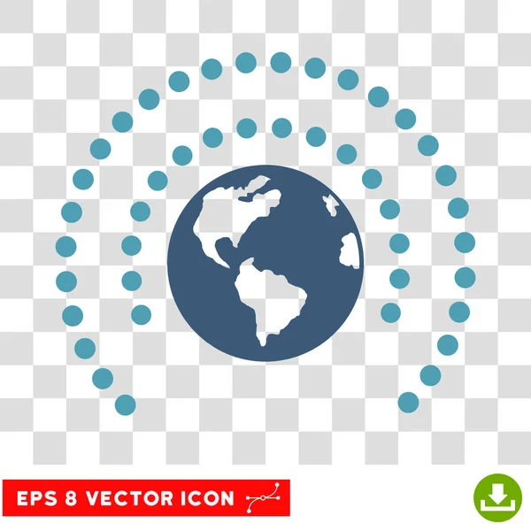 Escudo da Esfera Terrestre Eps Vector Icon — Vetor de Stock