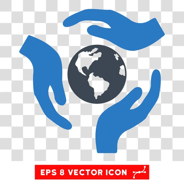 Icono vectorial de manos de cuidado global Eps — Vector de stock