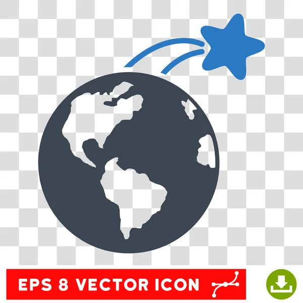 Rising Satellite On Earth Eps Vector Icon — Stock Vector