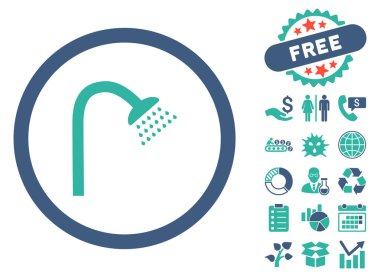 Bonus ile duş düz vektör simgesi