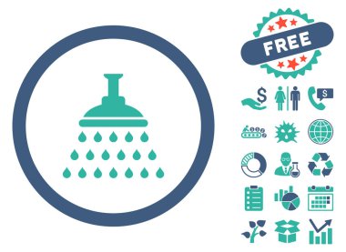 Bonus ile duş düz vektör simgesi