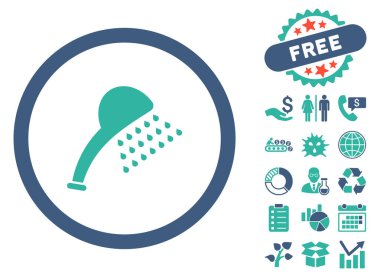 Bonus ile duş düz vektör simgesi