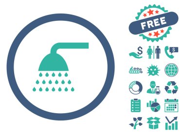 Bonus ile duş düz vektör simgesi