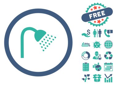 Bonus ile duş düz vektör simgesi